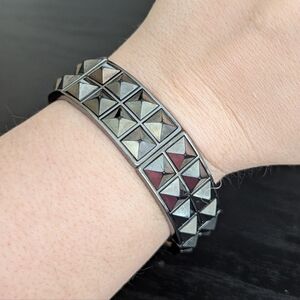 Park Lane 'Viceroy' Hematite Studded Bracelet
